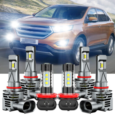 For Ford Edge 9005 9006 H11 Driving Light Main/Dipped beam Fog Bulbs 6500K 6Pcs