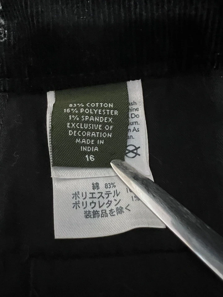 Eddie Bauer Mujer FALDA 16 Boho Chic Negra Pana Cremallera Bolsillos Botón Corto Foto 3 de 4