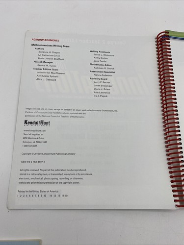 Math Innovations Accent on Algebra Course 2 Teacher Edition Kendall Hunt Publish - 第 8/15 張圖片