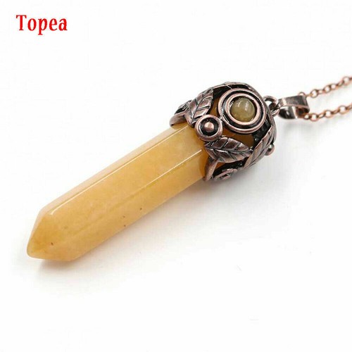 Natural Hexagon Stone Pendant Quartz Crystal Healing Chakra Pendulum Pendant - Picture 10 of 19