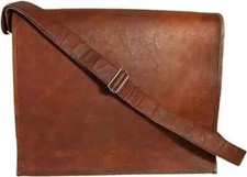 Big sell Brown Men's Leather Messenger Bag Shoulder Vintage Genuine Laptop Bag