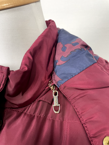 U.S. Polo ASSN Burgundy Long Puffer Zip Button Hooded Women's Coat Jacket Sz 38 - Picture 6 of 21