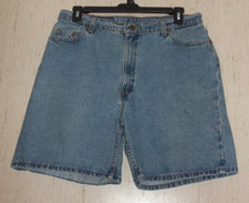 EXCELLENT WOMENS VINTAGE LEVI'S RED TAB 522 STONE WASH DENIM SHORTS SIZE 18 USA