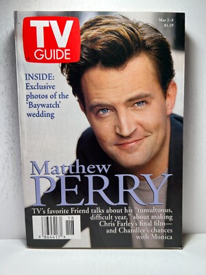 TV Guide 1998 May 2-8 Matthew Perry Friends Exclusive photos of Baywatch Wedding