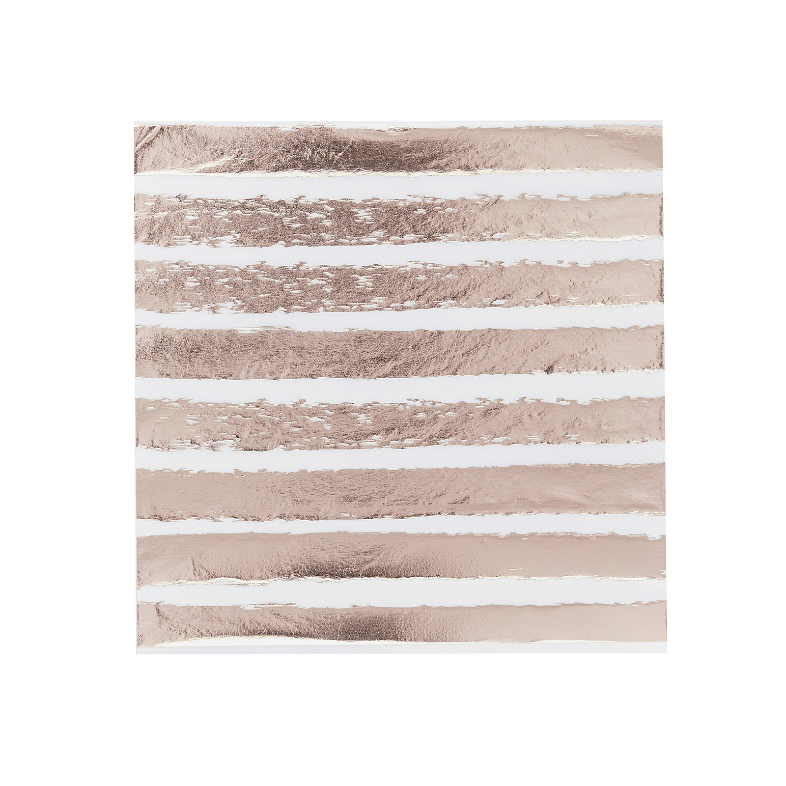 Hootyballoo 16 Pack Rose Gold Striped Paper Napkins Birthday Party Tableware