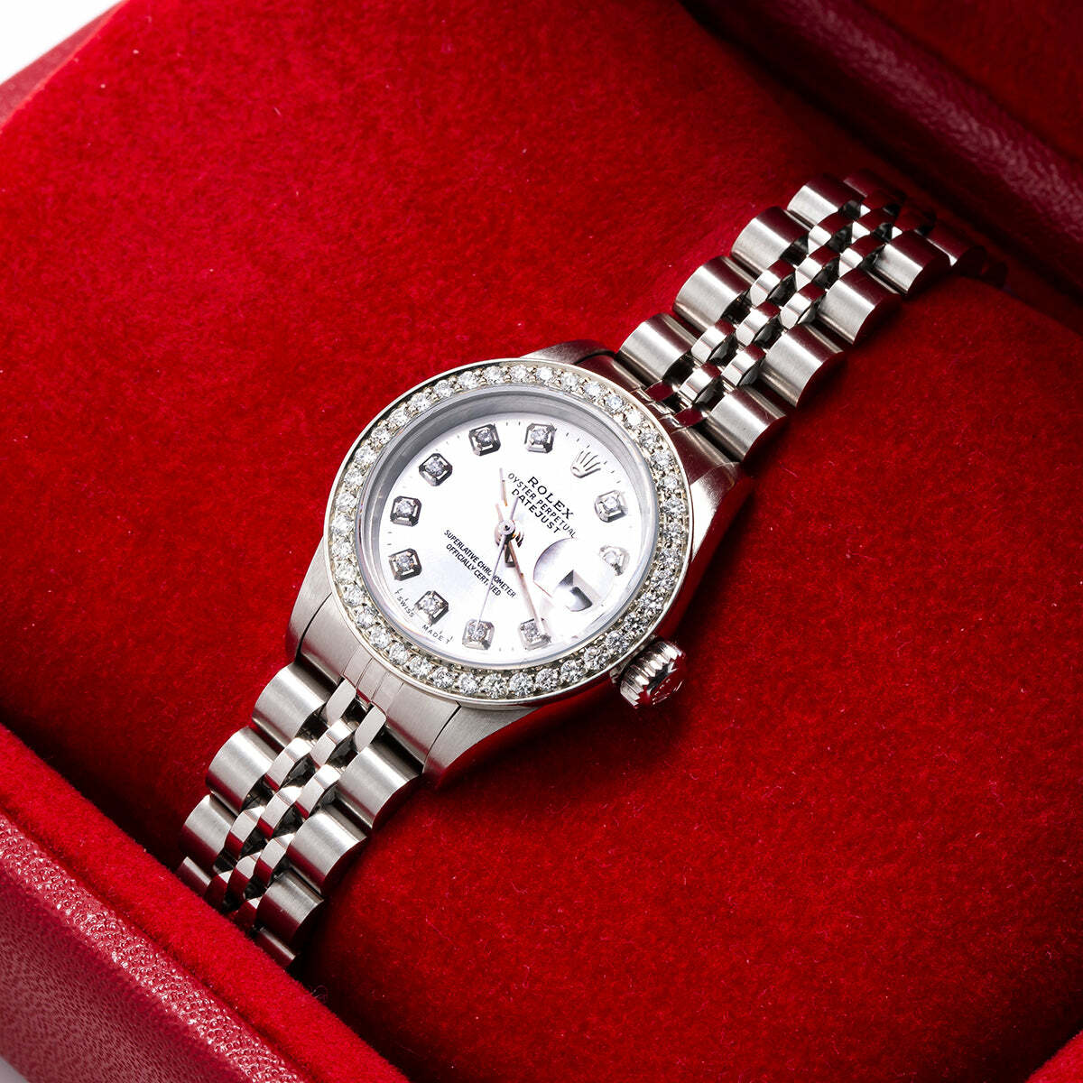 ROLEX DATEJUST 26MM 69160 SILVER DIAMOND DIAL JUBILEE BRACELET