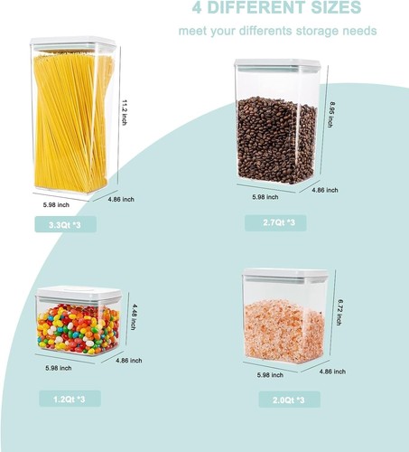 Airtight BPA-Free 12-Piece Stackable Food Storage Containers Set with Labels - Picture 4 of 9