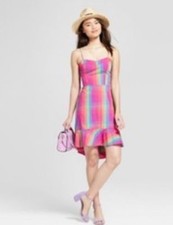 A New Day Dress Sleeveless Spaghetti Straps A-Line Various Sizes XS-XXL Pink Pla