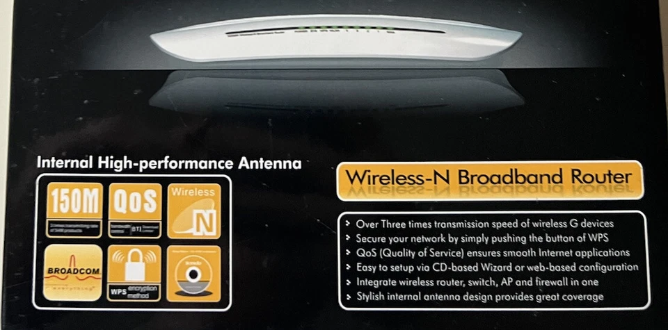 New In Box Tenda W268R 150 Mbps 4-Port 10/100 Wireless N Router NIB - Image 3 of 4