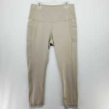LegEnd Womens Yoga Pants Size Large Color Beige With Pockets 