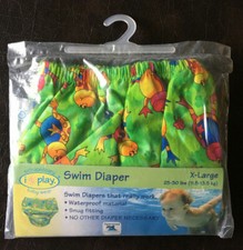 New IPLAY Baby Swim Diaper X-LARGE, 25-30 POUNDS, 2 YEAR Infant Boy FROGS 
