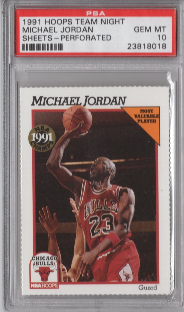 PSA 10 MICHAEL JORDAN 1991-92 Hoops Team Night Sheets Perforated