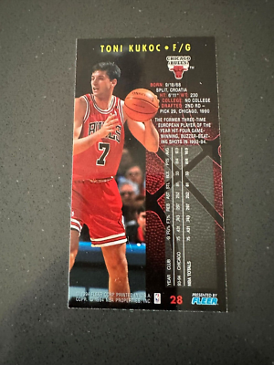Toni Kukoc Chicago Bulls NBA 1994-95 Fleer Jam Session #28