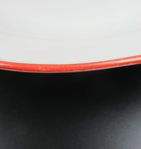 Meissen Porzellan Platte Neuer Ausschnitt Roter Rand / Koralle Anbietplatte 35cm - Picture 3 of 4
