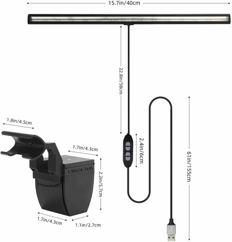 USB Screenbar E-Reading Lamp LED Task Lamp Eye Care Light with Auto-Dimming - Picture 7 of 8