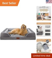 Cozy Waterproof Large Dog Bed with Supportive Bolster - Perfect for Indoor Use