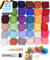 Asiv 36 Farben Filzwolle MäRchenwolle Roving Filzen Nadelfilzen Starter Set FüR