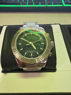 NEW Raymond Weil Sport Stainless Steel Analog & Digital Watch 8400-ST-20001