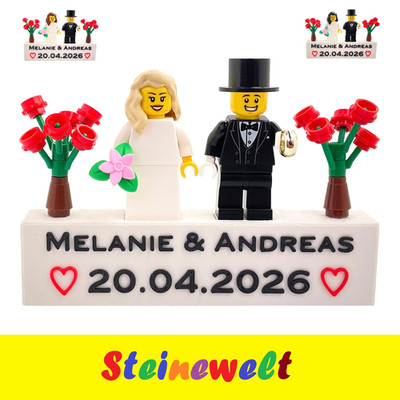 LEGO Minifiguren Brautpaar   Personalisiert   Hochzeit   Verlobung   NEU