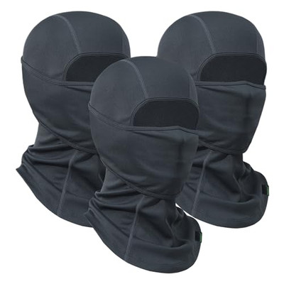 Balaclava Ski Mask 3 Pieces Full Face Cover for One Size-Medium Grey+grey+grey
