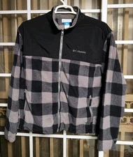 Columbia Bugaboo Black and Gray Plaid Fleece Interchange Jacket XL