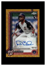 2025 Topps Chrome Rookie Autograph Gold Wave Refractor Darren Baker RC /50