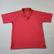 Greg Norman Polo Mens Large Red Performance PlayDry Shirt