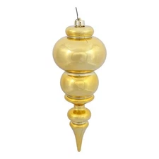 Vickerman 14" Plastic Finial Christmas Ornament in Shiny Gold