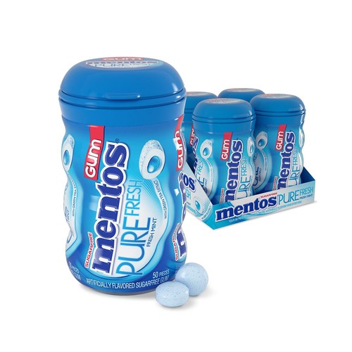 Mentos Pure Fresh Sugar-Free Chewing Gum, Fresh Mint (50 pcs., 4 Count) - Picture 1 of 5