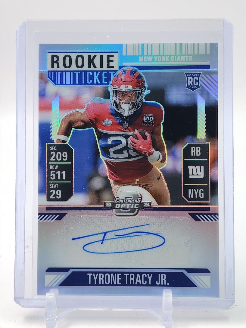 TYRONE TRACY JR. 2024 CONTENDERS OPTIC ROOKIE TICKET SILVER RC AUTO Q5840