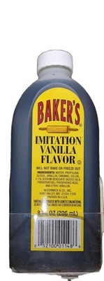 Baker's Imitation Vanilla Flavor 8 oz Bottle :Brand New :Fast S&h out-Buy Today 