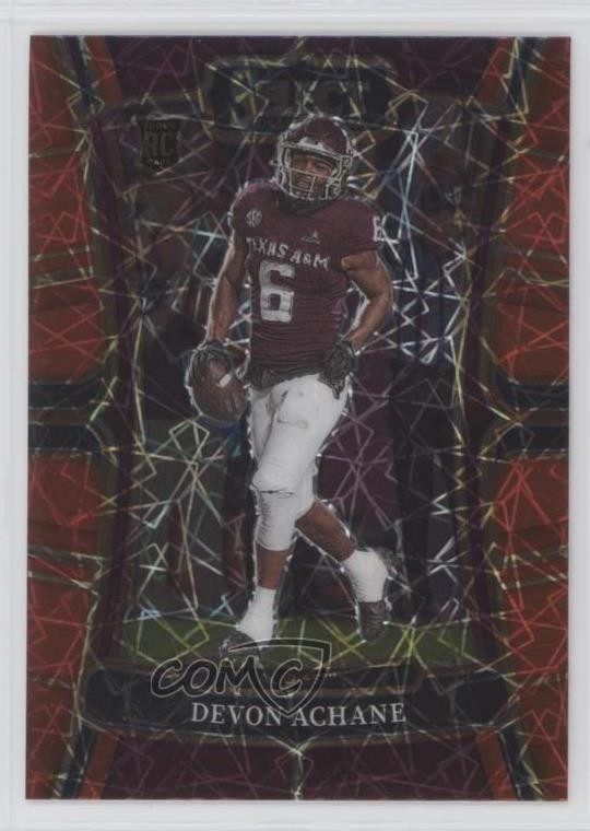 2023 Select Draft Picks Concourse Red Lazer Prizm De'Von Achane Rookie RC 10is