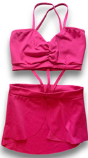 Kelle ADULT MEDIUM Dance Practice Costume Pretty Girls Top Skirt Pink