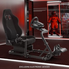 Supllueer Racing Simulation Cockpit With Seat Adjustable Fit Logitech G920 G923