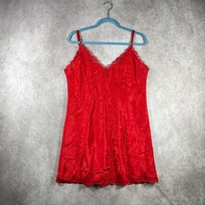 Vintage Victoria's Secret Gold Label Slip Dress Chemise Lingerie Women L Red NEW