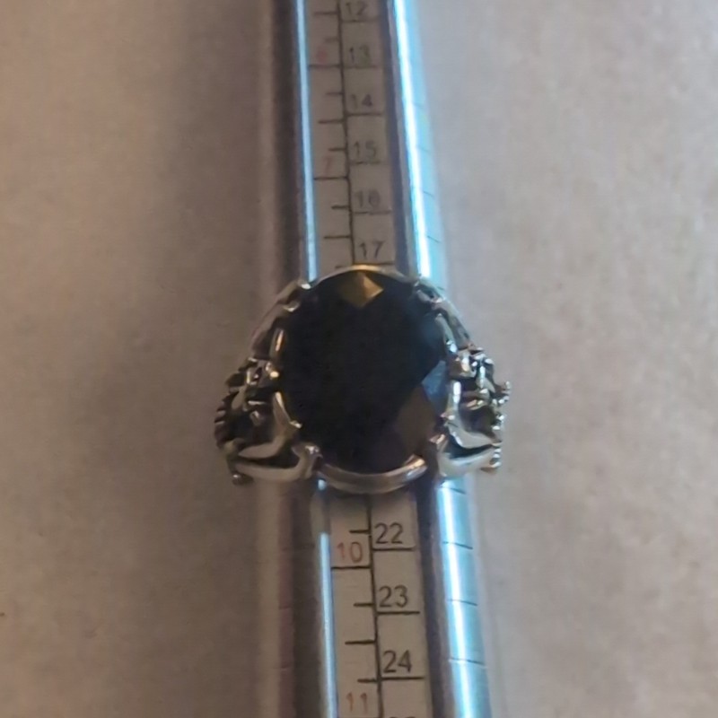 Silvertone Jeweled Statement Ring