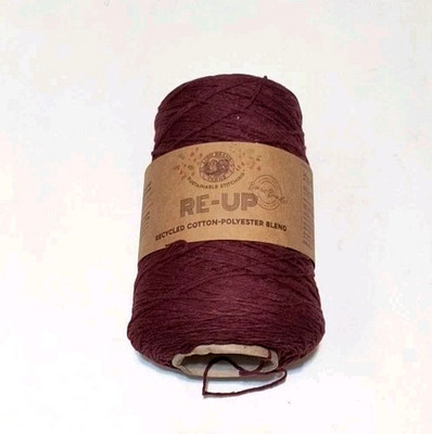 Lion Brand RE-UP Recycled Cotton Blend Yarn 14 oz Cone in Pomegranate Burgundy