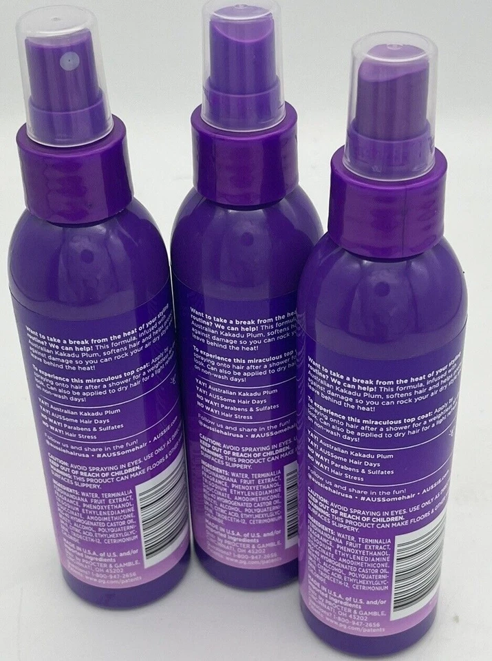 Aussie Soft Halo Air Dry Spray Australian Kakadu Ciruela 5.7 OZ Lote de 3 Foto 3 de 3