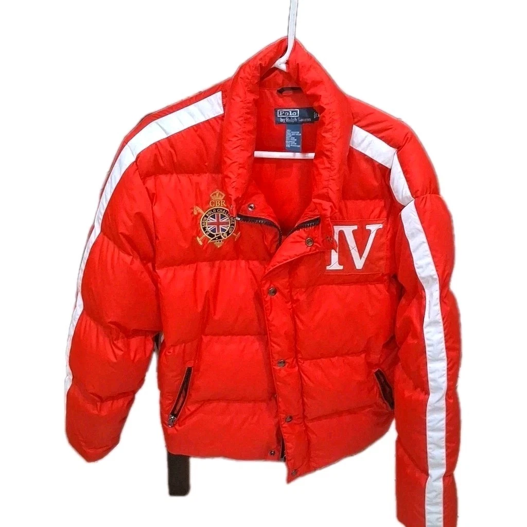 Polo Ralph Lauren Britain snow Polo challenge cup IV down puffer Jacket Mens XL