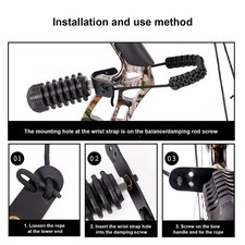 (Black) Archery Wrist Strap Adjustable Hand Braided High Versatility Nylon