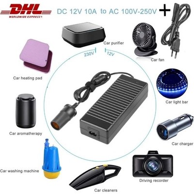 12V auf 230V 5-10A 120W AC/DC Auto Spannungswandler Zigarettenanzünder Netzteil