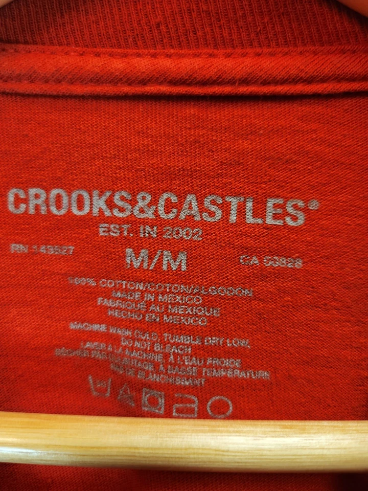 Crooks & Castles Long Sleeve Shirt Men’s Size Medium Red & White Graphic Print - Image 4 of 4