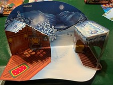 Vintage PLAYMOBIL Printed Cardboard Winter Scene Background From Winter Set