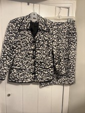 Vintage ANNE CRIMMINS for UMI Collections 100 SILK 2 Piece Skirt Suit Sz 10