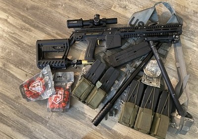 Planet Eclipse EMF 100, supremacy scope, nemesis and HH, vest, mags, FS rounds 
