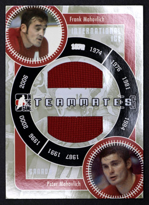 FRANK PETER MAHOVLICH ITG Used International Ice Signature Series TEAMMATES /70