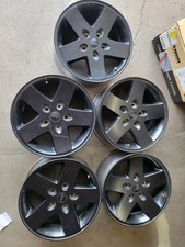 Used 17x7.5 Oem Aluminum Wheels Set Of 5 For 07-17 Jeep Wrangler Jk Black