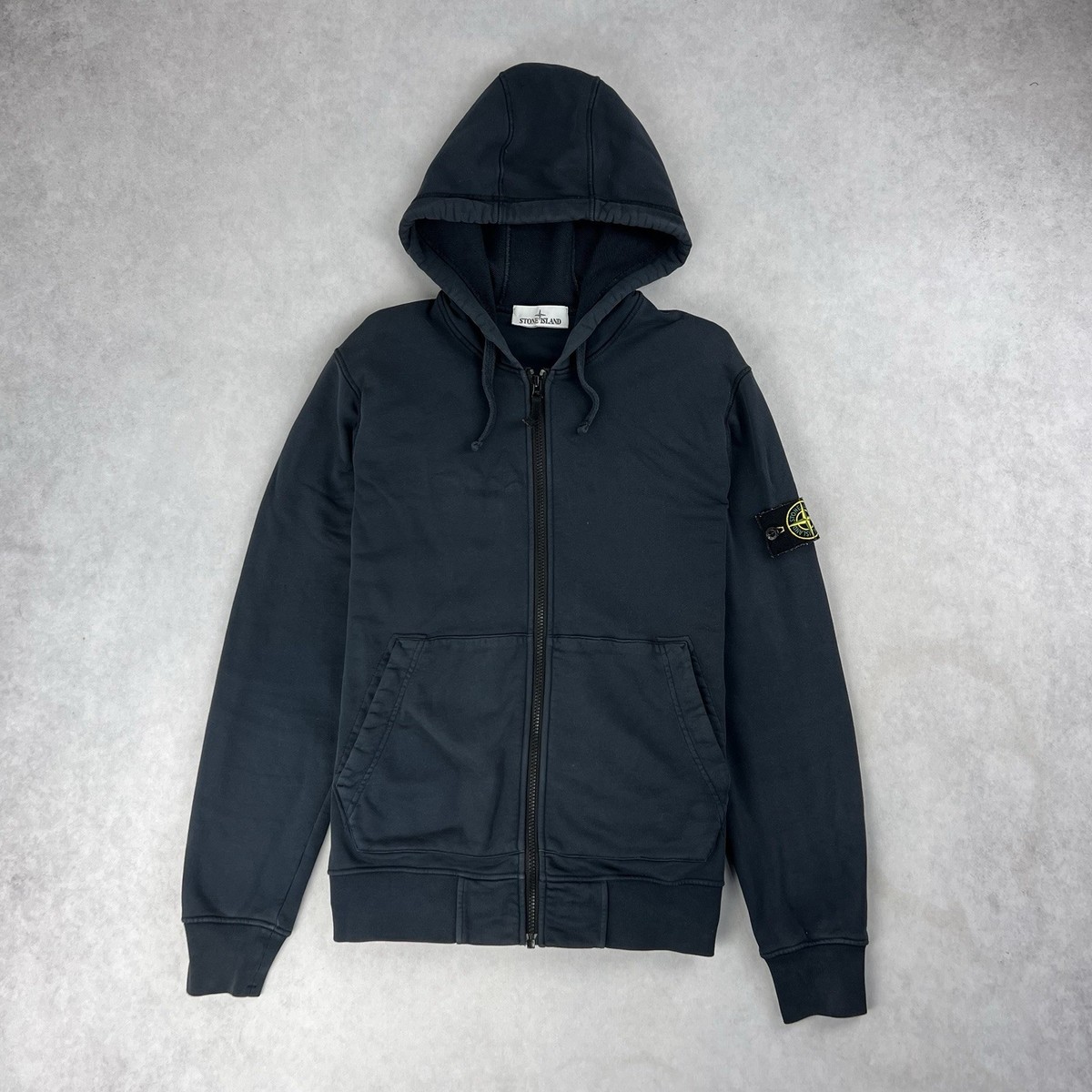 Stone Island Full Zip Hoodie Medium Jumper Navy Sweatshirt Jacket 4565