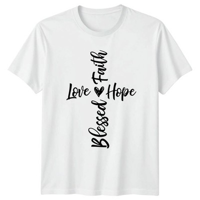 Glaube Liebe Hoffnung Gesegnet T-Shirt Christlicher Glaube Religiös Geburtstag