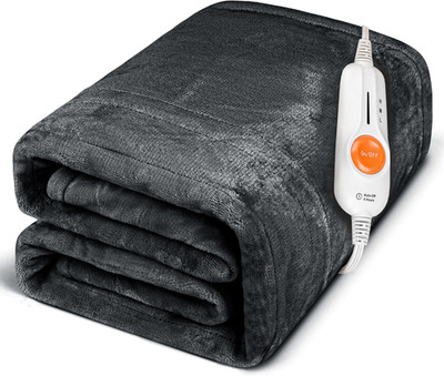 Cozy Electric Heated Blanket Throw, 3 Heat Levels, Auto Off, 50''x60'', Gray